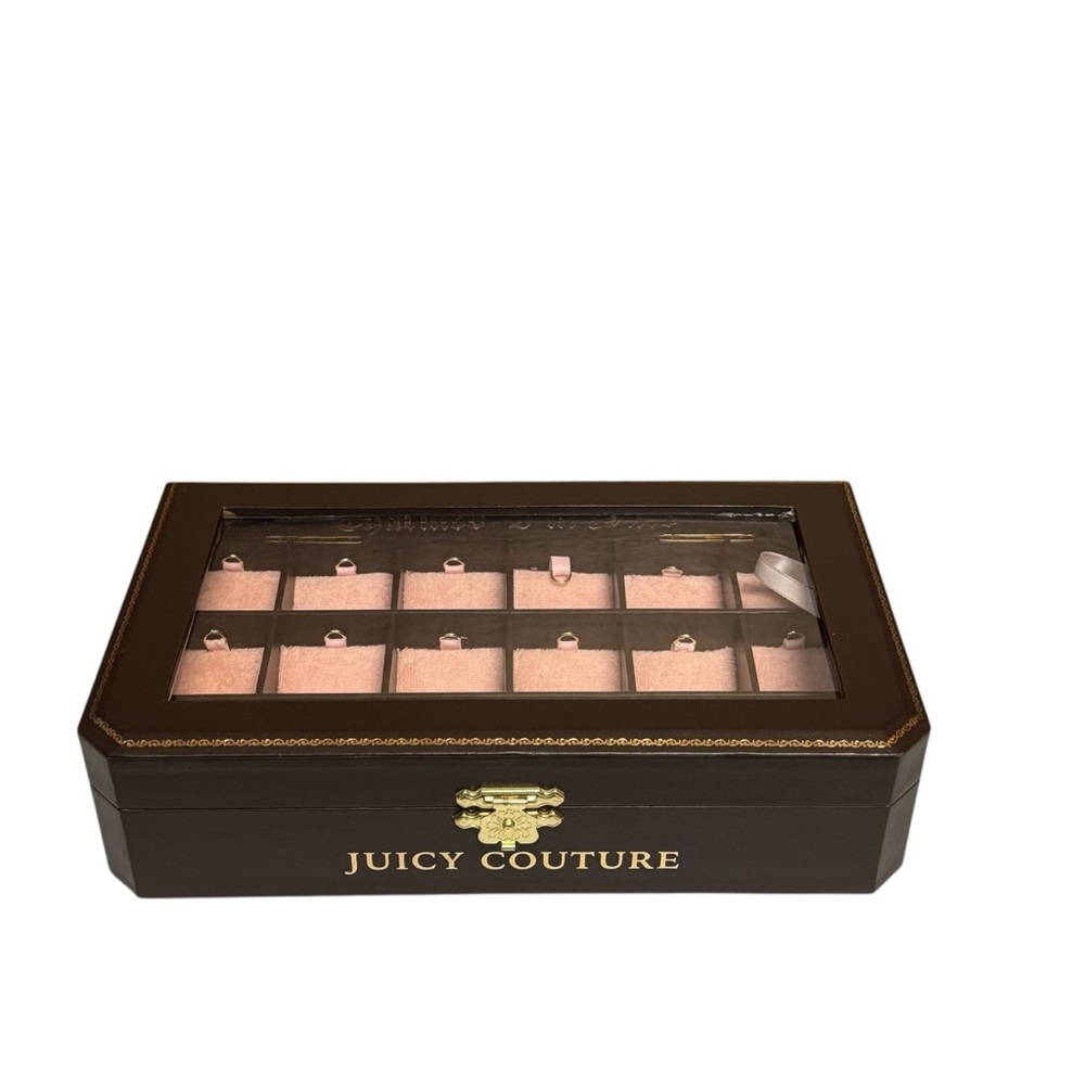 Juicy Couture “Charmed I’m Sure” Brown and Pink 18 slot charm display box 2009